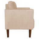 Ver imagem 3 de Poltrona Sala Decorativa Livia Pé Madeira Castanho Suede Bege M11 - D'Rossi