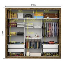Guarda Roupa Ilhéus 3 Portas 4 Gavetas Carioca Móveis - 6 Guarda Roupa Ilhéus 3 Portas 4 Gavetas Carioca Móveis - 6