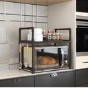 Ver imagem 3 de Estante Dupla Multiuso para Microondas e Cozinha:preto/u