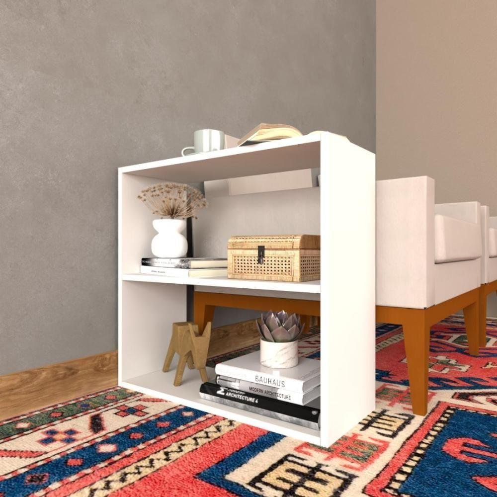 Mesa Lateral Sofa Apoio Canto Branco E-nichos Nd08bhcsl - 2