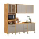 Ver imagem 2 de Cozinha Modulada Plena Pe0004 com 12 Portas e 4 Gavetas com Tampo Cinamon Touch Nude Demóbile