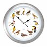 Relógio de Parede com Sons de Aves - Dalgas - Prata - 34cm - 1