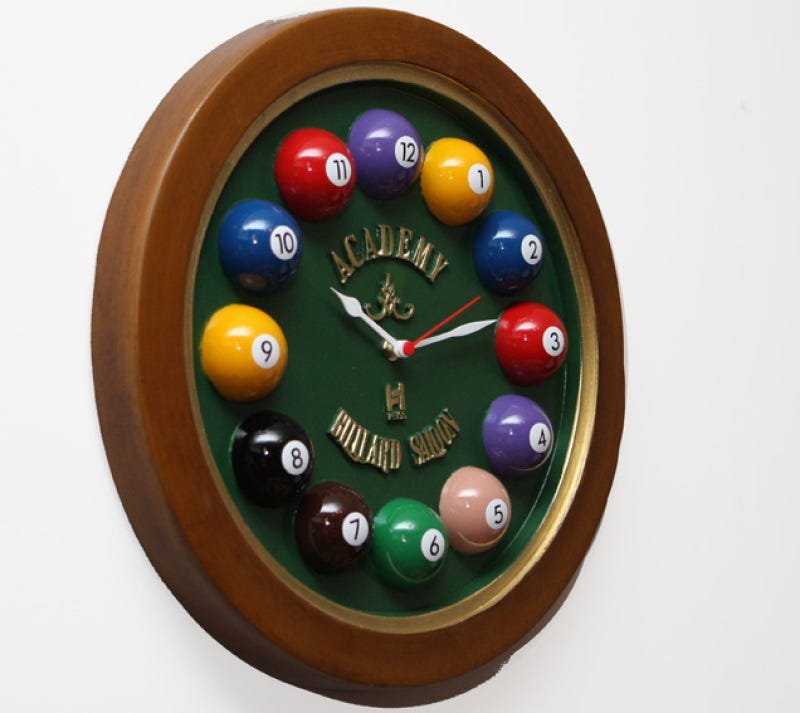 Relógio Decorativo Parede de Fibra - Billiard Preto