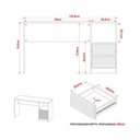 Ver imagem 4 de Mesa Escrivaninha Juvenil C/ Gaveteiro Ripado Me4174 Amêndoa - Tecno Mobili