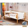 Cama de Solteiro Infantil Mirela Incluso Grade de Proteção e Colchão Branca/Amêndoa - 1