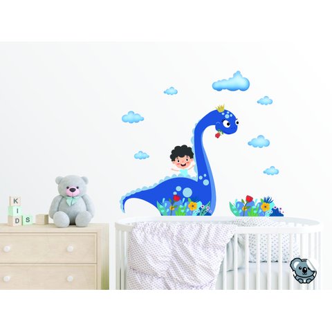 Adesivo de Parede Infantil Dinossauro e Menino