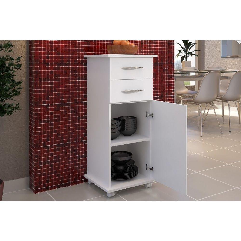 Armário C/ Base Multiuso Cozinha Armazenamento Branco - 2