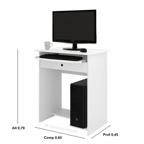 Mesa para Pc Estudos com Gaveta Argentina Cor Branco - Comprar Moveis em Casa