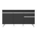 Ver imagem 5 de Balcão Cozinha Gabinete Pia 150 Cm 3 Portas 1 Gaveta Veneza Multimóveis Mp3740.898 Preto/branco