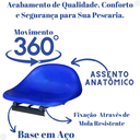 Ver imagem 2 de CADEIRA PARA BARCO DE PESCA GIRATÓRIA PILOTEIRO CONCHA AZUL