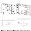 Ver imagem 4 de Armário de Cozinha Modulada Completa com Pia 313cm Milano Multimóveis MCR2394 Grafite/Creme