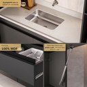 Ver imagem 3 de Armário de Cozinha Modulada Completa com Pia 313cm Milano Multimóveis MCR2394 Grafite/Creme