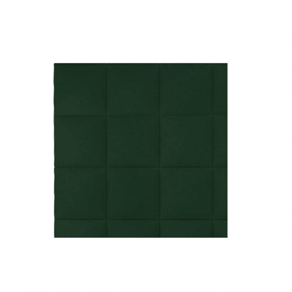 Cabeceira Quadrada Estofada Roma P02 100 Cm Solteiro Suede Cor Verde - 2