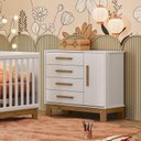 Ver imagem 3 de Comoda Sapateira Infantil 1 Porta 4 Gavetas Q Encanto Slim Branco Acetinado - Qmovi