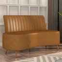 Ver imagem 2 de Sofá 2 Lugares para Sala Living 135cm Pés Palito Tamar K04 Sintético Caramelo - Mpozenato