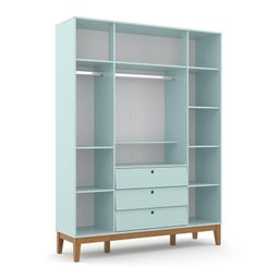Guarda Roupa Infantil 4 Portas e 3 Gavetas Unique Menta/eco Wood - Matic Móveis - 2