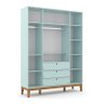Guarda Roupa Infantil 4 Portas e 3 Gavetas Unique Menta/eco Wood - Matic Móveis - 2