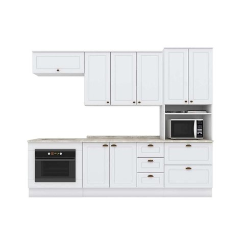 Cozinha Modulada Henn Americana Henn 7 Peças C5p42 Branco