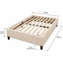Ver imagem 3 de Cama Box Casal 138 x 188cm, 100% Madeira, Tecido Blindado com Veludo Bege