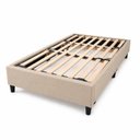 Ver imagem 2 de Cama Box Casal 138 x 188cm, 100% Madeira, Tecido Blindado com Veludo Bege