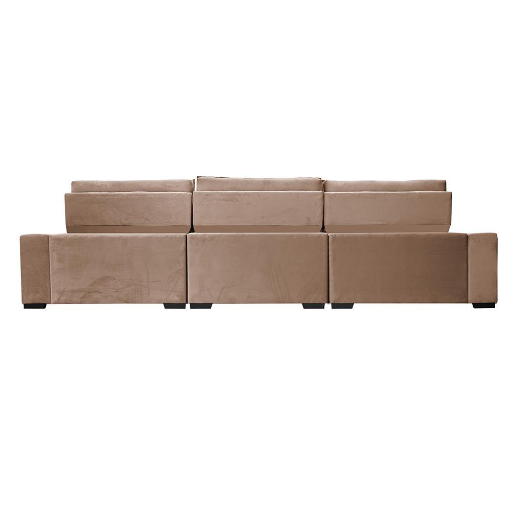 Sofá Retrátil e Reclinável 3,55m Cama inBox Big Puffer com SoftGel D40 Velupluma Castor - 6