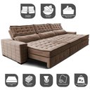 Ver imagem 3 de Sofá Retrátil e Reclinável 3,55m Cama inBox Big Puffer com SoftGel D40 Velupluma Castor