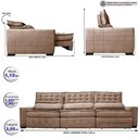 Ver imagem 2 de Sofá Retrátil e Reclinável 3,55m Cama inBox Big Puffer com SoftGel D40 Velupluma Castor