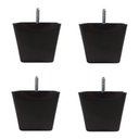 Ver imagem 1 de Kit 4 Pés para Sofa Rack Estofados Modelo Cadency Preto Trapézio Alt 6 Cm