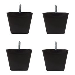 Kit 4 Pés para Sofa Rack Estofados Modelo Cadency Preto Trapézio Alt 6 Cm - 1