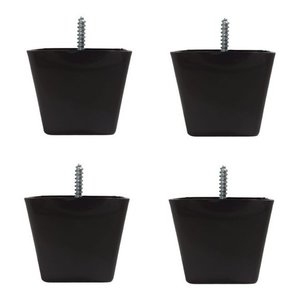 Kit 4 Pés para Sofa Rack Estofados Modelo Cadency Preto Trapézio Alt 6 Cm