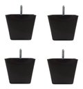 Ver imagem 1 de Kit 4 Pés para Sofa Rack Estofados Modelo Cadency Preto Trapézio Alt 6 Cm