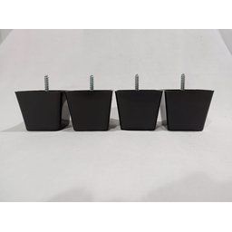 Kit 4 Pés para Sofa Rack Estofados Modelo Cadency Preto Trapézio Alt 6 Cm - 5