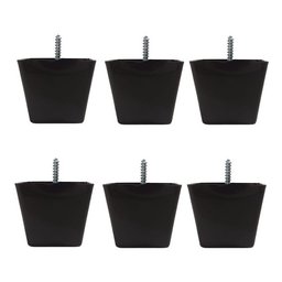 Kit 4 Pés para Sofa Rack Estofados Modelo Cadency Preto Trapézio Alt 6 Cm - 6