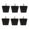 Kit 4 Pés para Sofa Rack Estofados Modelo Cadency Preto Trapézio Alt 6 Cm - 6