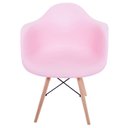 Ver imagem 2 de Kit 4 Cadeiras Melbourne Eiffel Charles Eames Base Madeira - Rosa - Factus