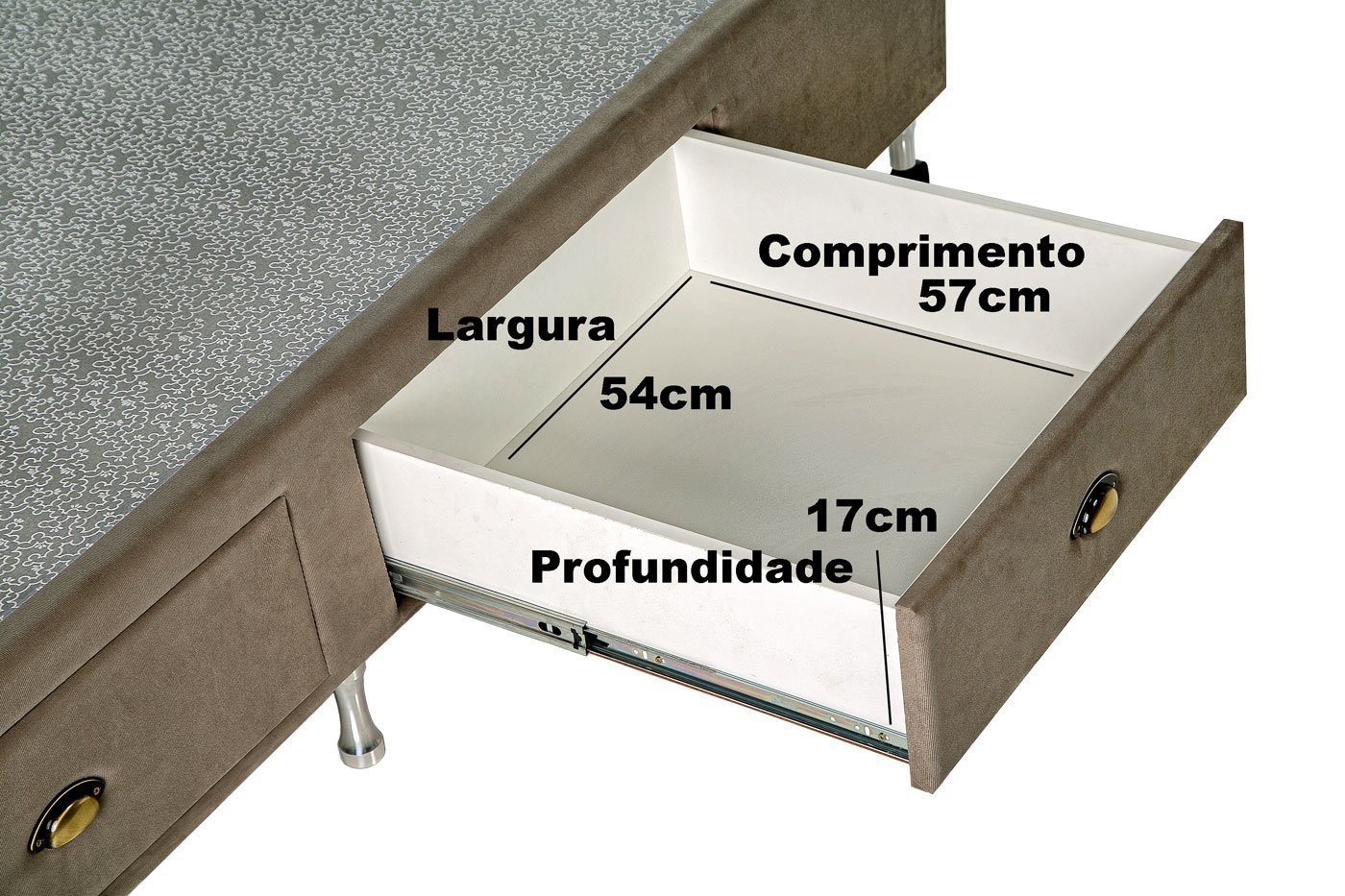 Box Base Para Colchão Casal Com Gavetas Suede 1,38 x 1,88 Kenko Premium Box Base para Colchão com Ga - 6