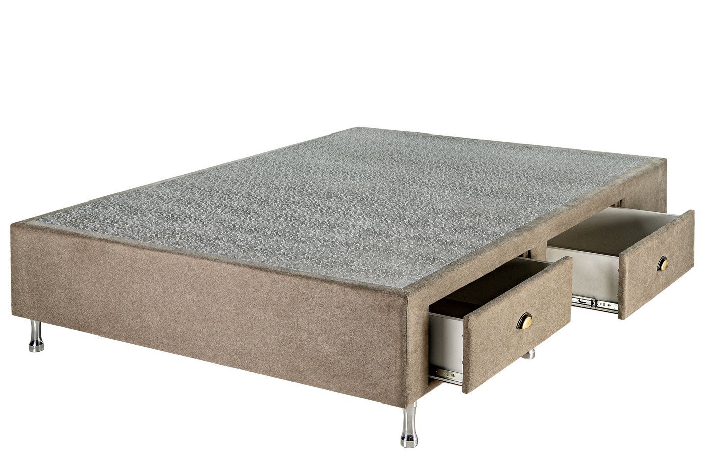 Box Base Para Colchão Casal Com Gavetas Suede 1,38 x 1,88 Kenko Premium Box Base para Colchão com Ga - 1