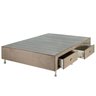 Box Base Para Colchão Casal Com Gavetas Suede 1,38 x 1,88 Kenko Premium Box Base para Colchão com Ga - 1