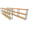 Kit 7 mini porta pallet 250 kg 180x200x60 (CxLxP) cinza com laranja bandejas mdf cru - 1