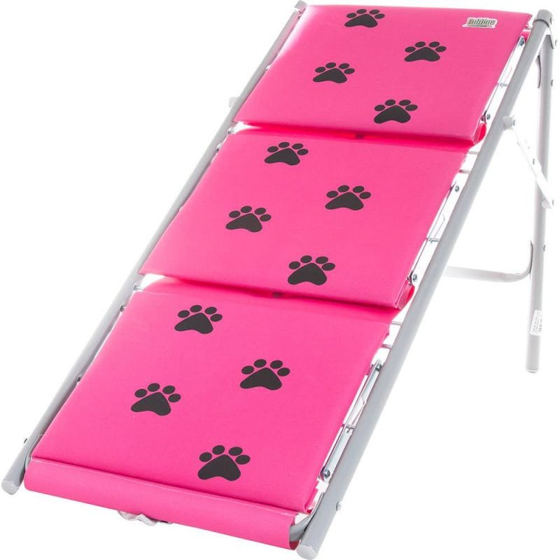 Escada Para Cães e Gatos Tubline Dobrável Rosa - 1