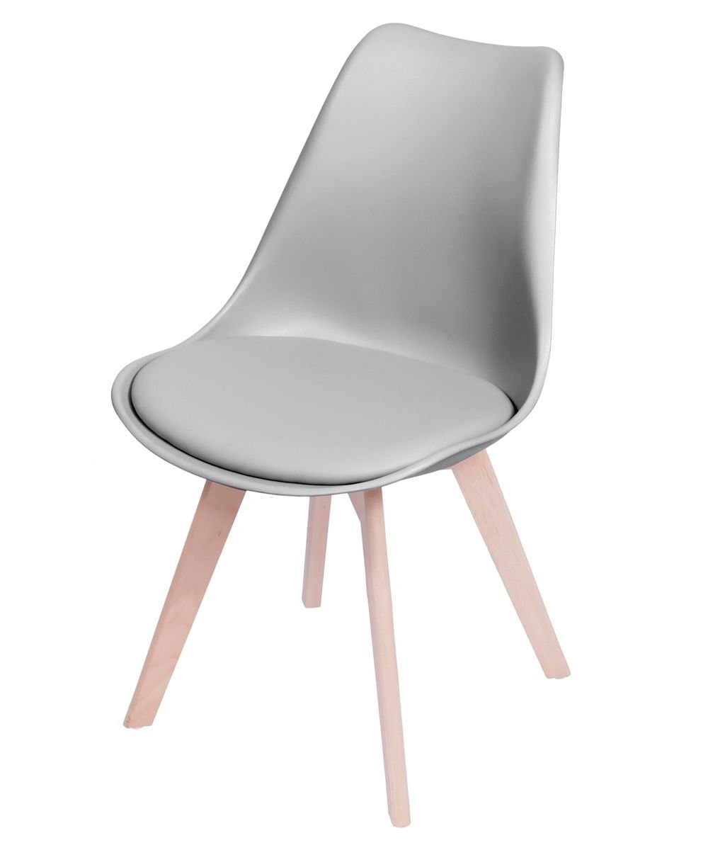 Jogo de Mesa de Jantar Leda 120cm e 4 Cadeiras Leda em Pp - Madeira Preta - Cinza - 2