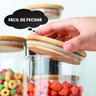 Pote de Vidro Hermético Tampa Bambu 250ml U UNICA UNICA - 6