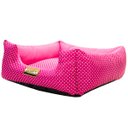 Ver imagem 3 de Cama Luppet Quadrada Luxo para Cachorro ou Gato Rosa Poa Gg