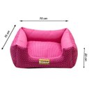 Ver imagem 4 de Cama Luppet Quadrada Luxo para Cachorro ou Gato Rosa Poa Gg