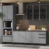 Cozinha Modulada Dandara Completa Com Tampo 6 Peças Cinza - 2