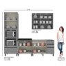 Cozinha Modulada Dandara Completa Com Tampo 6 Peças Cinza - 3