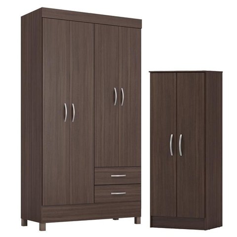 Guarda Roupa Solteiro Astro com Multiuso Viena Café - Demóbile