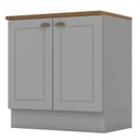 Ver imagem 1 de Balcão 2 Portas 80cm Americana Cinza com Tampo Cooktop Nature - Móveis Henn