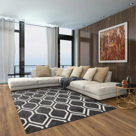 Tapete de Sala Classe A Gris 100 x 160cm - São Carlos