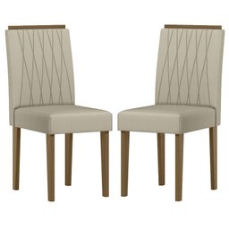 Cadeira para Mesa de Jantar Ana Kit 2 Peças Imbuia Veludo Nude – New Ceval - 1 Cadeira para Mesa de Jantar Ana Kit 2 Peças Imbuia Veludo Nude – New Ceval - 1